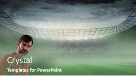  Presentation with misty - Slides featuring composition-of-portrait-of-sportsman background and a seafoam green colored foreground