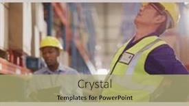  Presentation with happy image - PPT theme with composition-of-postal-workers-thank background and a mint green colored foreground