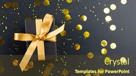  Presentation with gold black - Presentation featuring composition-of-present-with-gold background and a tawny brown colored foreground