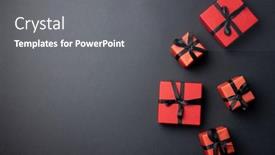  Presentation with gray - Presentation design featuring composition-of-presents-with-black background and a gray colored foreground