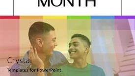 Presentation with gay rights - Presentation theme featuring composition-of-pride-month-text background and a gold colored foreground