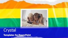 Presentation with gay rights - PPT layouts having composition-of-pride-month-text background and a royal blue colored foreground