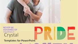  Presentation with lgbtq pride - Theme enhanced with composition-of-pride-month-text background and a blonde colored foreground