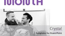  Presentation with lgbtq pride - Presentation theme enhanced with composition-of-pride-month-text background and a light gray colored foreground