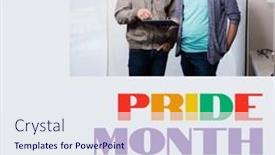  Presentation with lgbtq rights - Presentation design with composition-of-pride-month-text background and a sky blue colored foreground