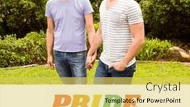  Presentation with lgbtq rights - Slide deck featuring composition-of-pride-month-text background and a yellow colored foreground