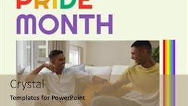  Presentation with lgbtq rights - PPT theme having composition-of-pride-month-text background and a coral colored foreground