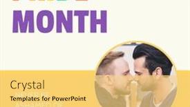  Presentation with lgbtq pride - PPT layouts with composition-of-pride-month-text background and a yellow colored foreground