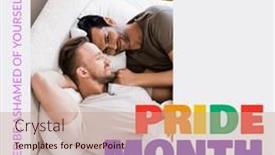  Presentation with lgbtq rights - Presentation enhanced with composition-of-pride-month-text background and a coral colored foreground