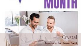  Presentation with lgbtq rights - PPT theme having composition-of-pride-month-text background and a coral colored foreground