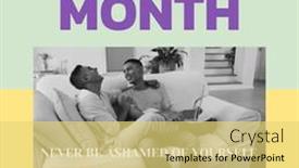  Presentation with lgbtq pride - Presentation design enhanced with composition-of-pride-month-text background and a yellow colored foreground