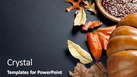  Presentation with autumn leaves - Presentation design enhanced with composition-of-pumpkin-colorful-autumn background and a tawny brown colored foreground