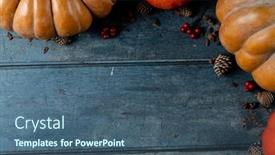  Presentation with pinecones - Presentation theme consisting of composition-of-pumpkins-with-pinecones background and a ocean colored foreground