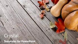  Presentation with autumn leaves - Presentation theme enhanced with composition-of-pumpkins-with-pinecones background and a gray colored foreground