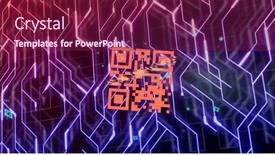  Presentation with black technology - Slides enhanced with composition-of-qr-code-over background and a violet colored foreground