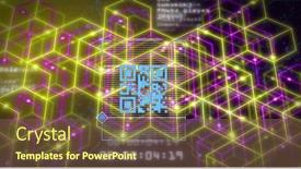  Presentation with black technology - PPT theme consisting of composition-of-qr-code-over background and a tawny brown colored foreground