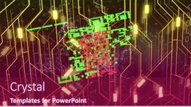  Presentation with black technology - Slide deck consisting of composition-of-qr-code-over background and a violet colored foreground