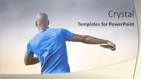  Presentation with active lifestyle - PPT theme featuring composition-of-rear-view background and a light gray colored foreground