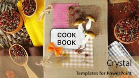  Presentation with kitchen design - Colorful presentation theme enhanced with composition of recipe book backdrop and a  colored foreground