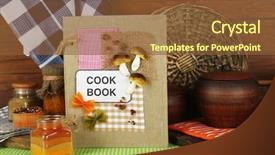  Presentation with recipe book - Theme enhanced with composition of recipe book background and a  colored foreground