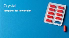  Presentation with red medical - Slide deck consisting of composition-of-red-pills background and a teal colored foreground