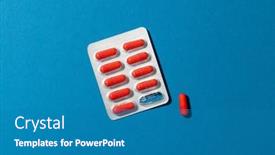  Presentation with red medical - Presentation having composition-of-red-pills background and a teal colored foreground