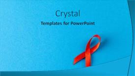  Presentation with healthcare blue ribbon - PPT layouts enhanced with composition-of-red-ribbon background and a cyan colored foreground