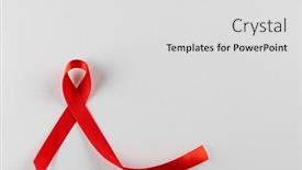  Presentation with hiv aids - Slide deck having composition-of-red-ribbon background and a light gray colored foreground
