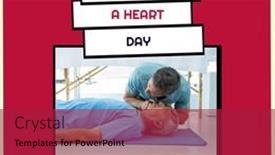  Presentation with heart - Theme featuring composition-of-restart-a-heart background and a crimson colored foreground