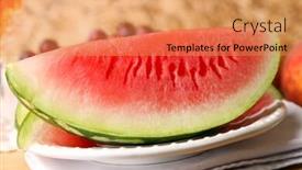  Presentation with color pink - Amazing theme having ripe watermelon fruits pink wine backdrop and a coral colored foreground