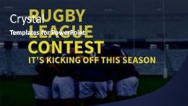  Presentation with rugby players - Slides enhanced with composition-of-rugby-league-contest background and a tawny brown colored foreground