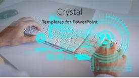  Presentation with computer processing - Beautiful theme featuring composition-of-scope-scanning backdrop and a light blue colored foreground