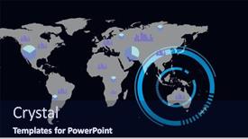  Presentation with scope - Colorful presentation design enhanced with composition-of-scope-scanning backdrop and a navy blue colored foreground