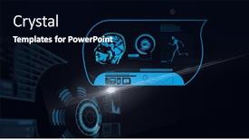  Presentation with data science - Colorful presentation theme enhanced with composition-of-scope-scanning backdrop and a black colored foreground