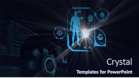  Presentation with human body - Audience pleasing presentation theme consisting of composition-of-scope-scanning backdrop and a wine colored foreground