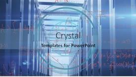  Presentation with server room - PPT theme having composition-of-scope-scanning background and a light blue colored foreground