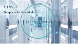  Presentation with cyber security - Presentation theme consisting of composition-of-scope-scanning background and a sky blue colored foreground