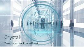  Presentation with server room - Theme having composition-of-scope-scanning background and a light blue colored foreground