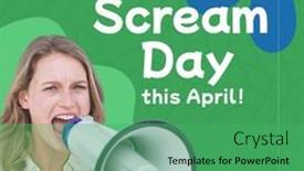  Presentation with emotions - Presentation theme featuring composition-of-scream-day-text background and a ocean colored foreground