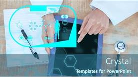  Presentation with data medical - Slide set featuring composition-of-screen-with-medical background and a ocean colored foreground