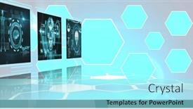  Presentation with hexagons - Cool new presentation design with composition-of-screens-with-medical backdrop and a arctic colored foreground