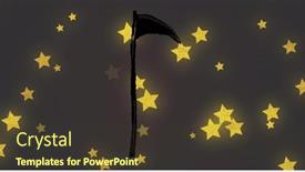  Presentation with black stars - Slides having composition-of-scythe-over-stars background and a tawny brown colored foreground