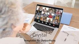  Presentation with image processing - Slide deck consisting of composition-of-senior-caucasian-businesswoman background and a coral colored foreground