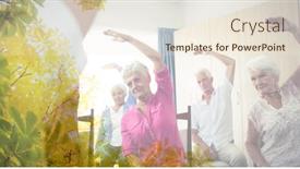  Presentation with senior fitness - Amazing PPT theme having composition-of-senior-man backdrop and a cream colored foreground