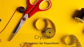  Presentation with sewing - Theme consisting of composition-of-sewing-equipment background and a gold colored foreground