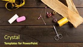  Presentation with sewing - Slides having composition-of-sewing-equipment background and a wine colored foreground