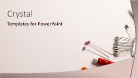  Presentation with craft - Theme with composition-of-sewing-equipment background and a sky blue colored foreground