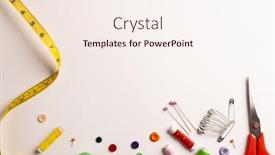  Presentation with tomography equipment - Presentation theme enhanced with composition-of-sewing-equipment background and a sky blue colored foreground