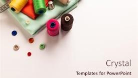  Presentation with craft - Slide deck consisting of composition-of-sewing-equipment background and a sky blue colored foreground