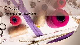  Presentation with craft - Presentation having composition-of-sewing-equipment background and a  colored foreground